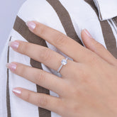 Silver Solitaire Diamond CZ Ring for Women